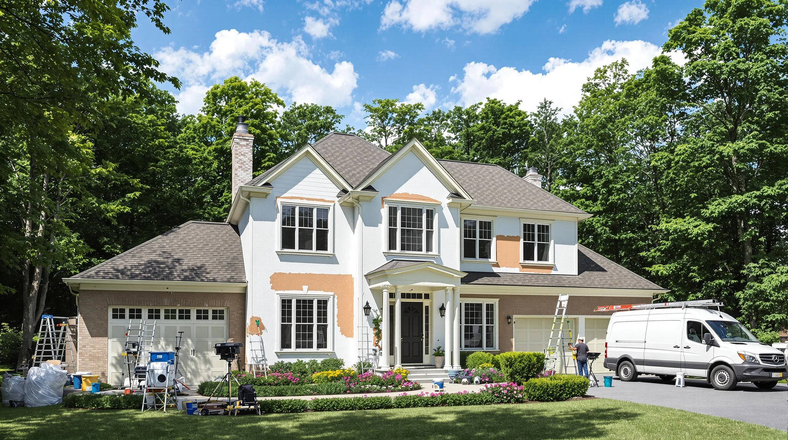 Tallmadge House Painters painting crew working in Kent, OH